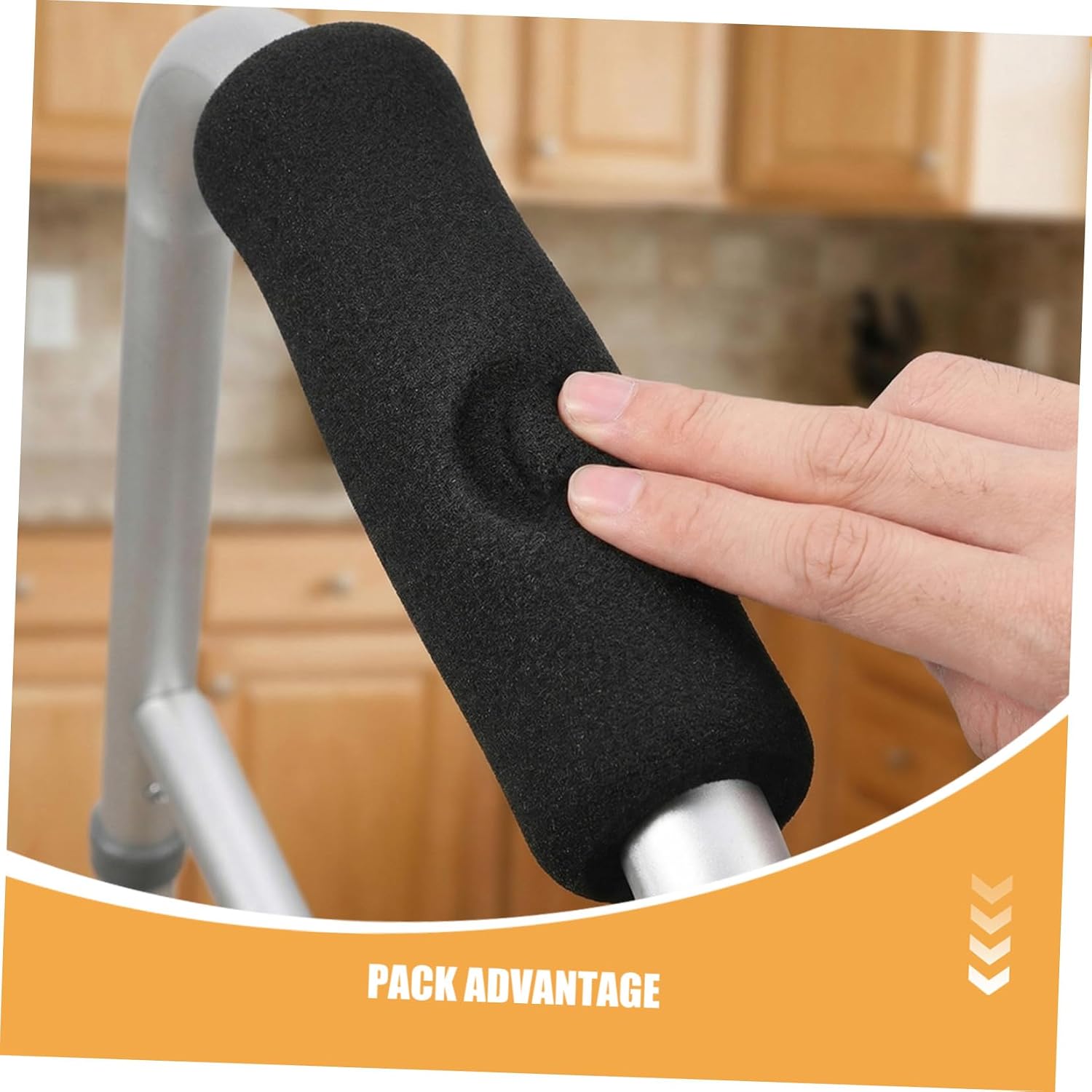Soft Walker Hand Grips Cane Handle Covers Sponge Cushion Padding Non-slip Crutch Handgrips Protector for Mobility Aid Walking Support Black 7 Pieces