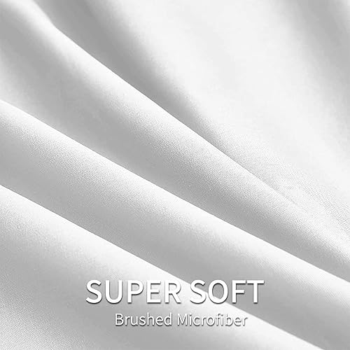 Miniatura 5 de EaseHome - Sábanas para cama tamaño Queen, color blanco, bolsillo profundo para colchón de 21 pulgadas, de 1800 hilos, 4 piezas, colección de