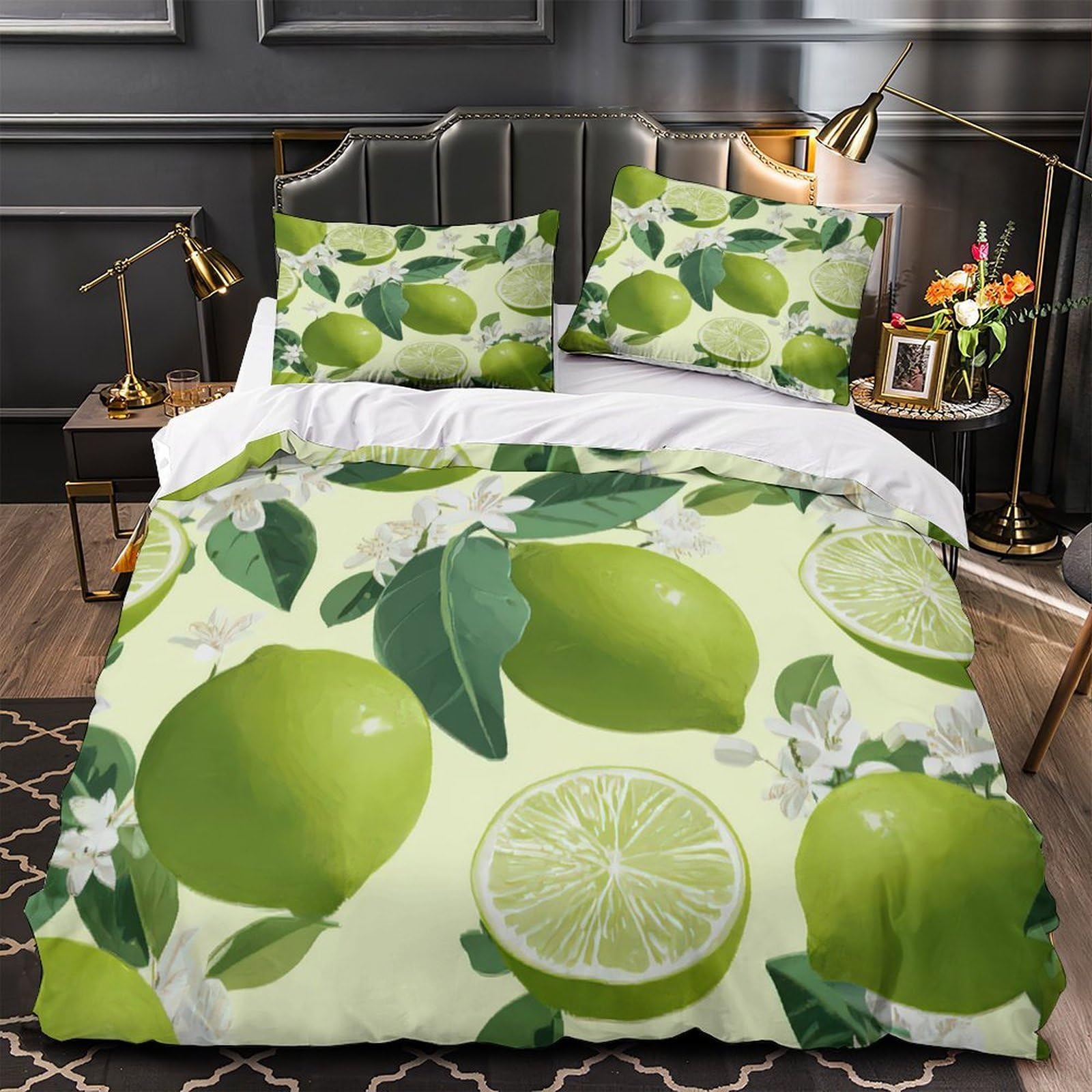 Housse de couette léopard hypoallergénique et respirante, parure de lit 220x240 cm ultra douce