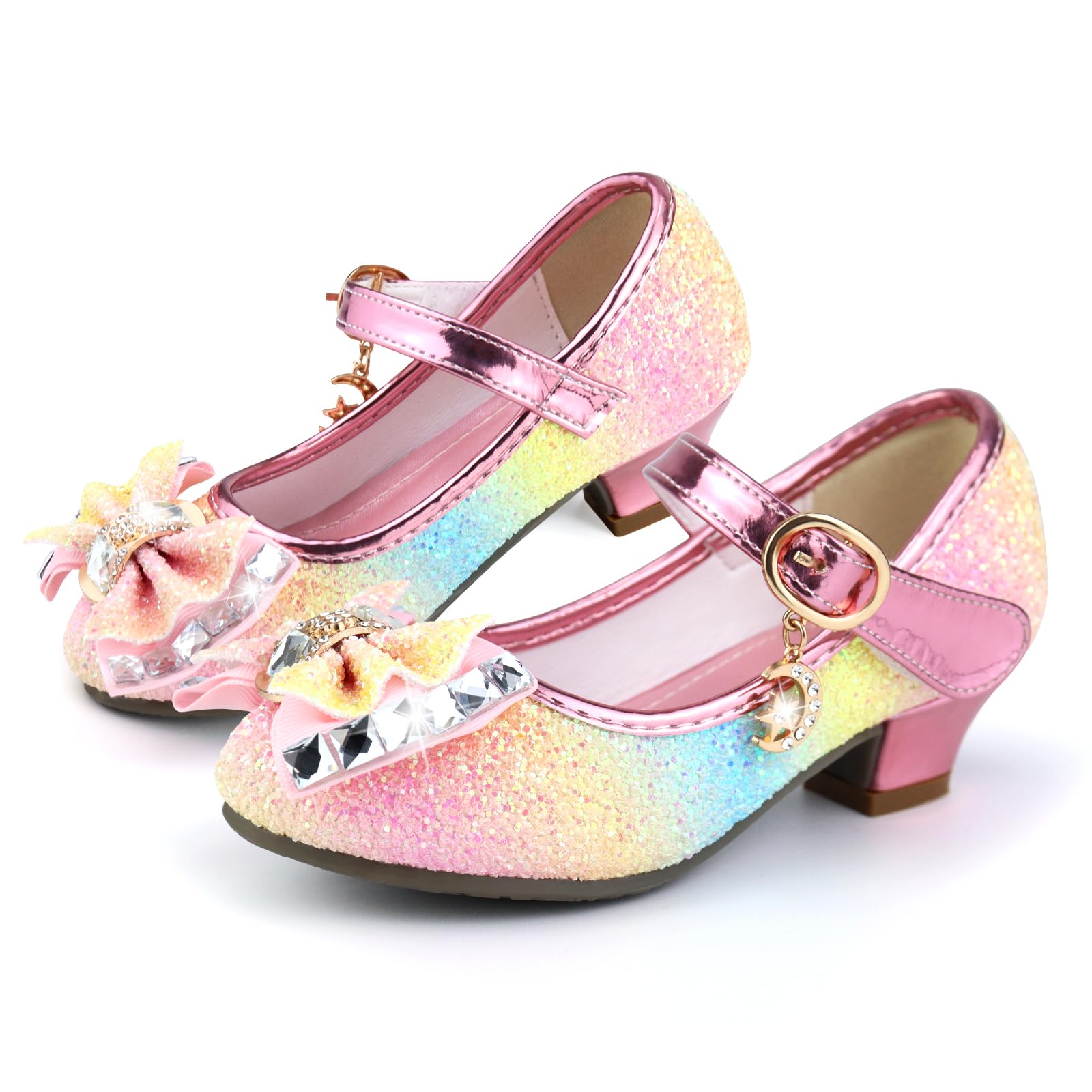 Girls' Princess Shoes Heel for Girls Princess Cosplay Shoes Sequins Shoe Costume Princess Girl Heel Shoe for Weddings and Parties - 4