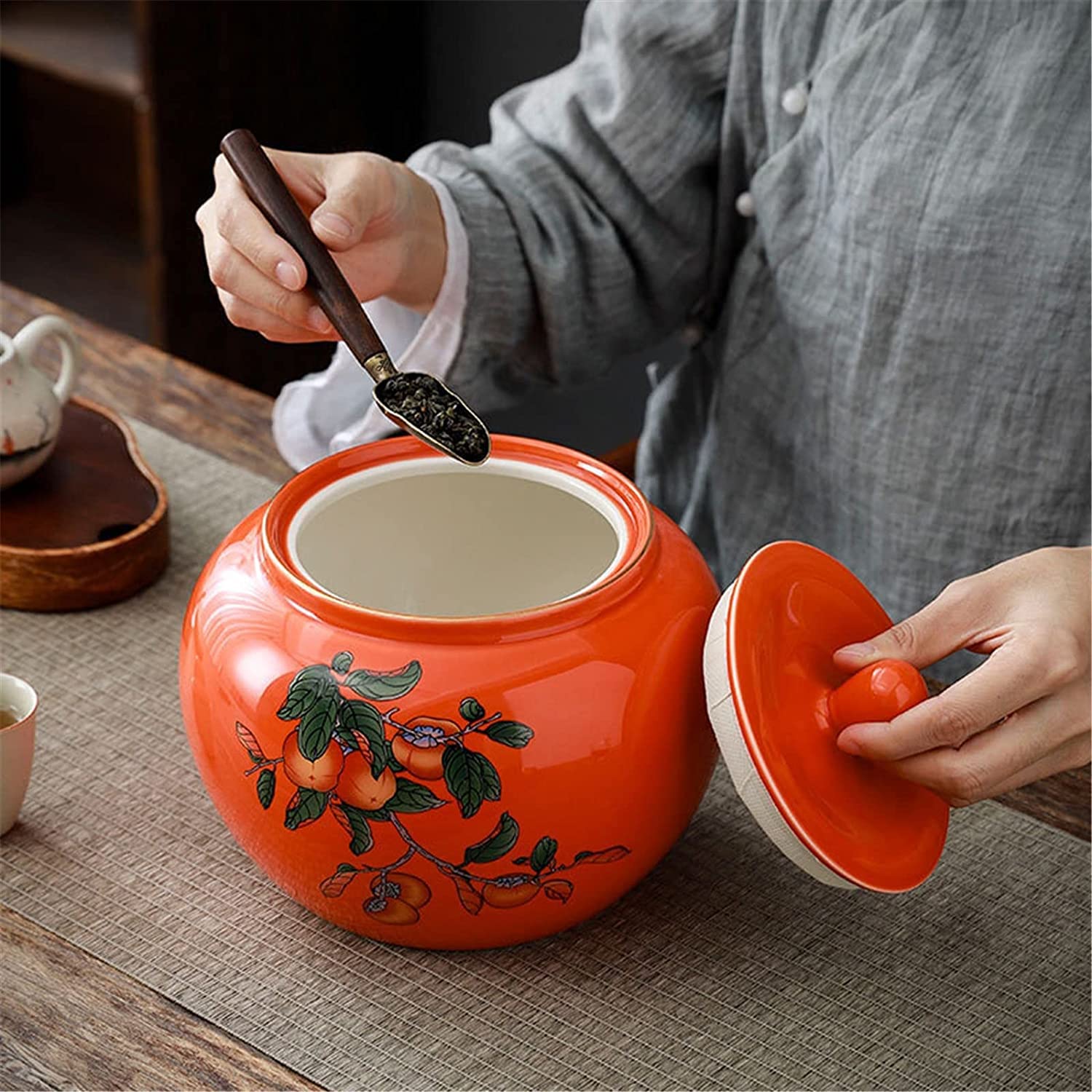 Pojemniki do przechowywania, Ceramiczny słoik na herbatę, pojemniki słoiki