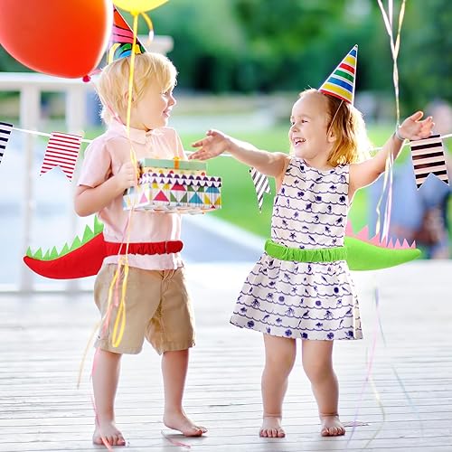 Vista 4 de Libima 12 Pcs Dinosaur Costume Dinosaur Tail Set Dragon Theme Animal Tails for Girls Boys Adults Dress up Party Favors