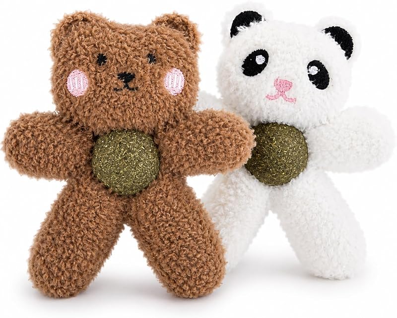 Brinquedo para Gatos com Catnip e Superfície Texturizada Gavpepy Panda&Bear