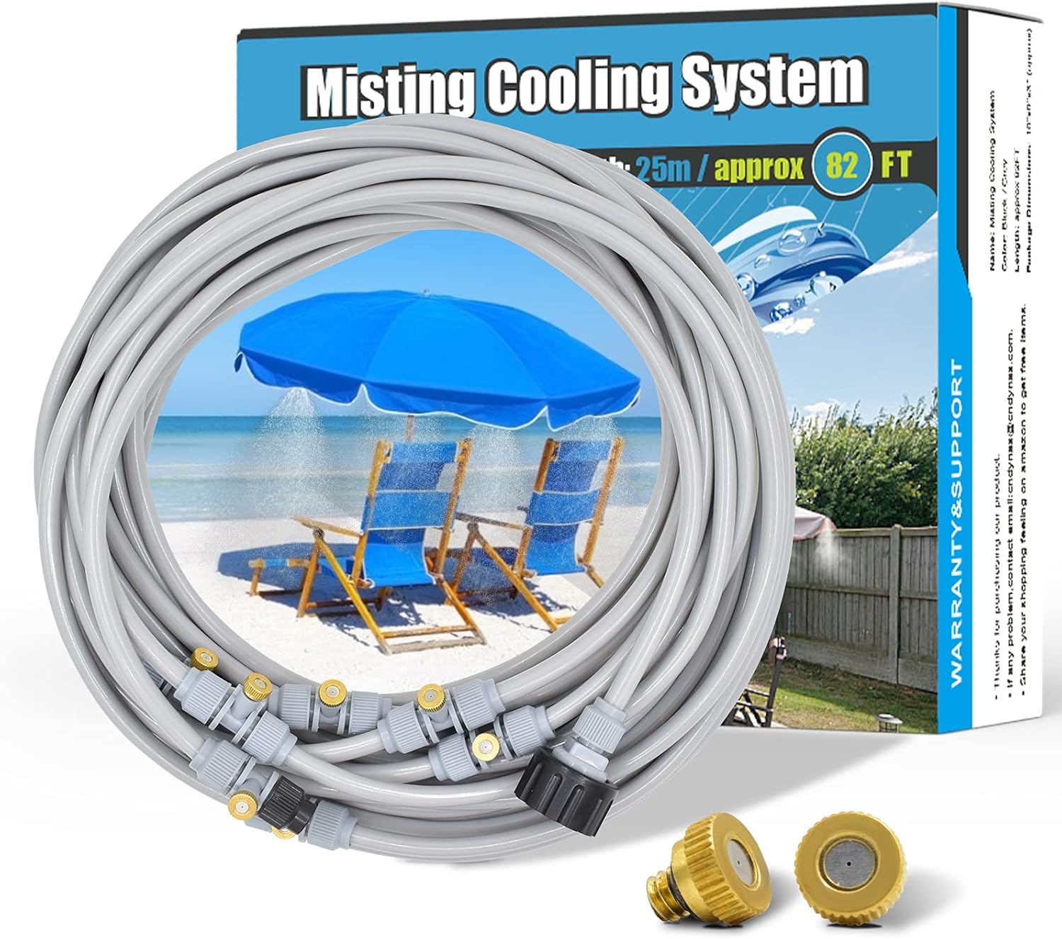 Buy JooMoo Patio Misters for Cooling 83FT 25M Misting Line 25 Brass