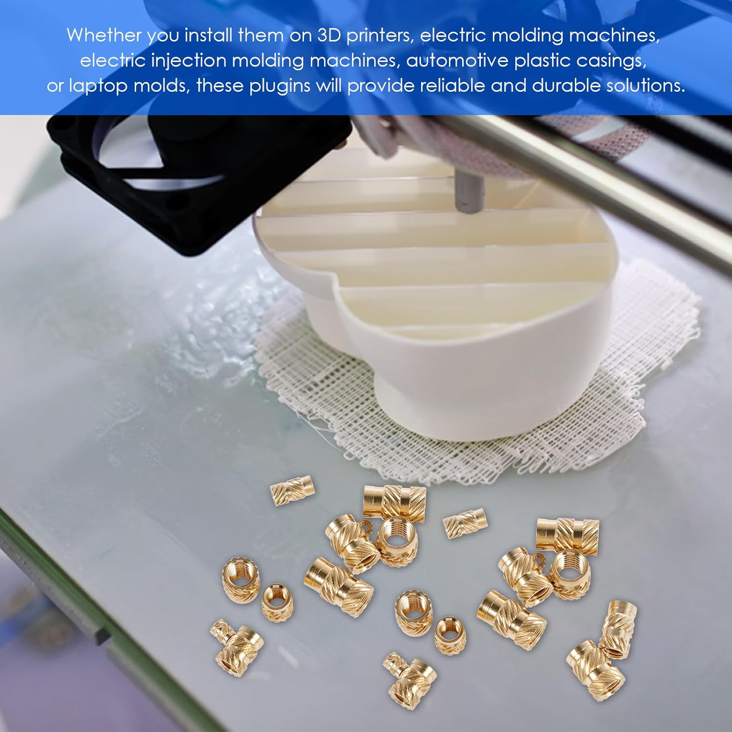 500Pcs Metric Knurled Nuts Assortment Kit Threaded Inserts M2 M2.5 M3 M4 M5 M6 Female Thread Knurled Nuts Portable Brass Heat Set with Storage Box for 3D Printers Electric Molding Machines