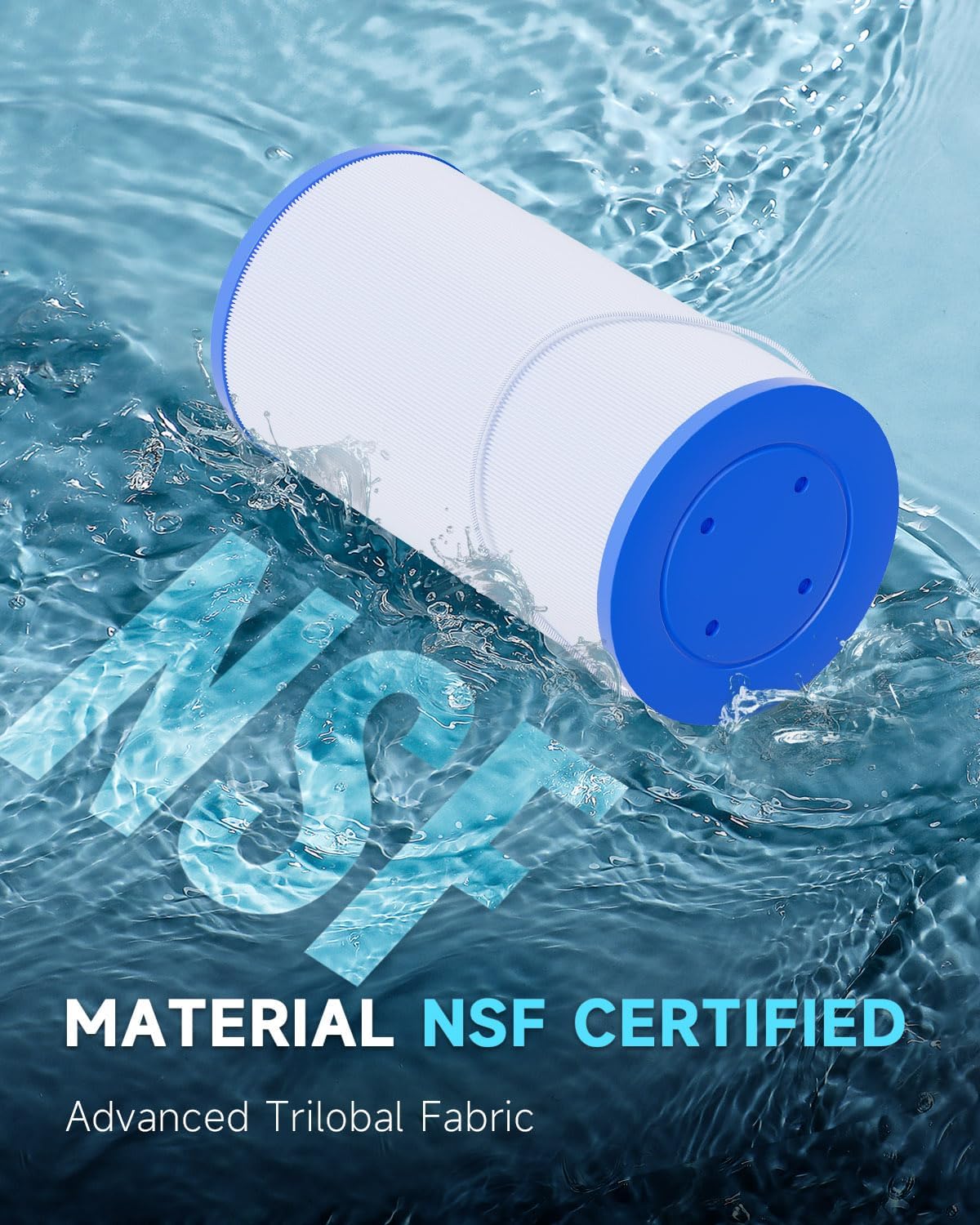 AQUALTRA Hot Tub Filter Cartridges Replace FC-2402 Spa Filter, Compatible with 303279, 78460, PFF42TC-P4, 5CH-37, SD-01322, Hot Tub Filters, 1 1/2" MPT Thread 9 3/8" x 5 1/4" 2 Pack