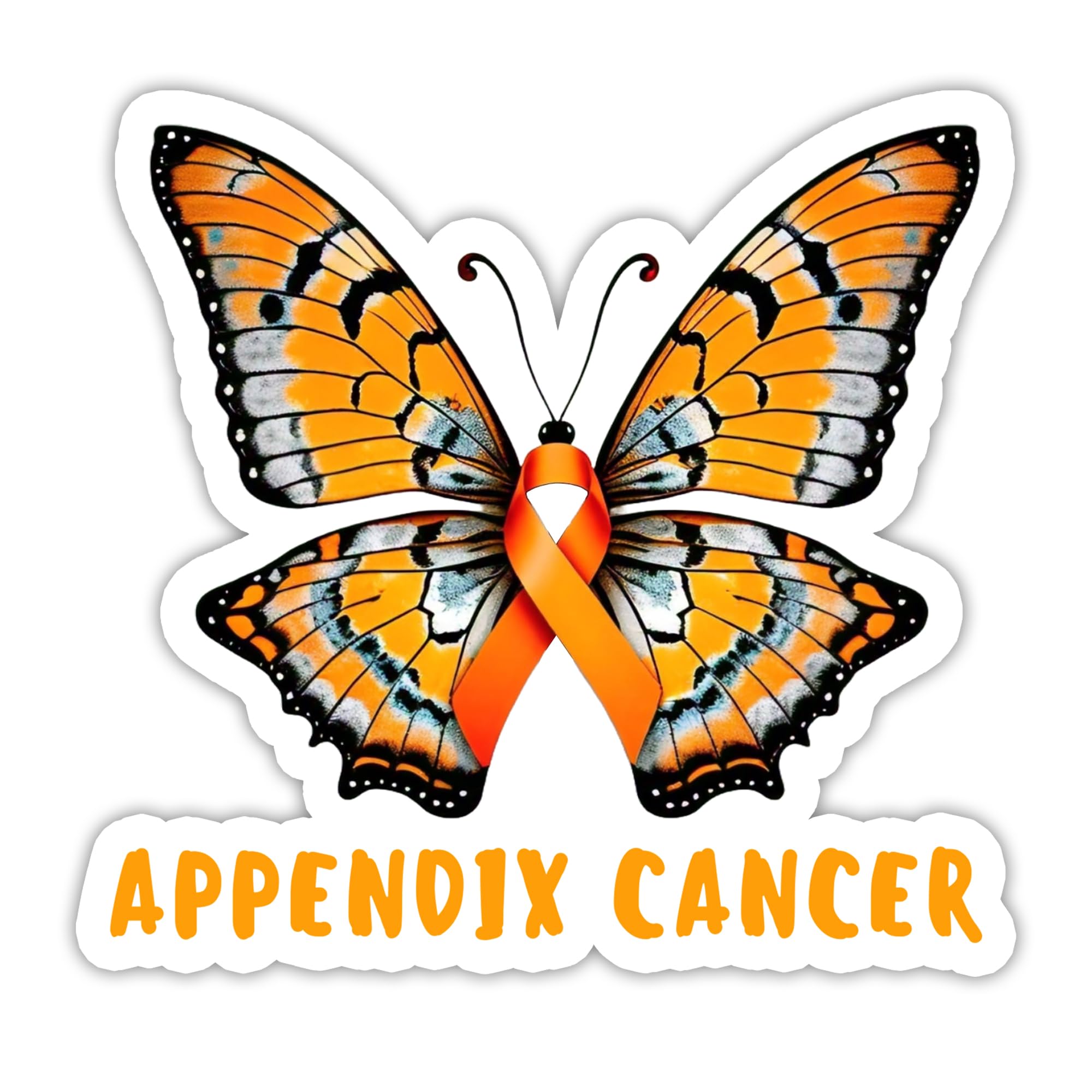 Appendix Cancer Sticker 5" - Durable, Waterproof Vinyl Decal - Sticker for Car Windows, Tablets, Laptops, Water Bottles, etc. 5"