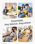 VEGER Portable Charger with Built-in AC Plug and Cables, All in One 10000mAh Ultra Slim Power Bank Travel Essentials, 15W Fast Charging Battery Pack Compatible with iPhone, Samsung, Android (Yellow)