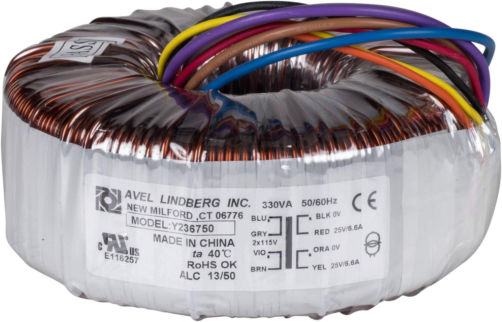 Avel Lindberg Y236750 330VA 25V+25V Toroidal Transformer