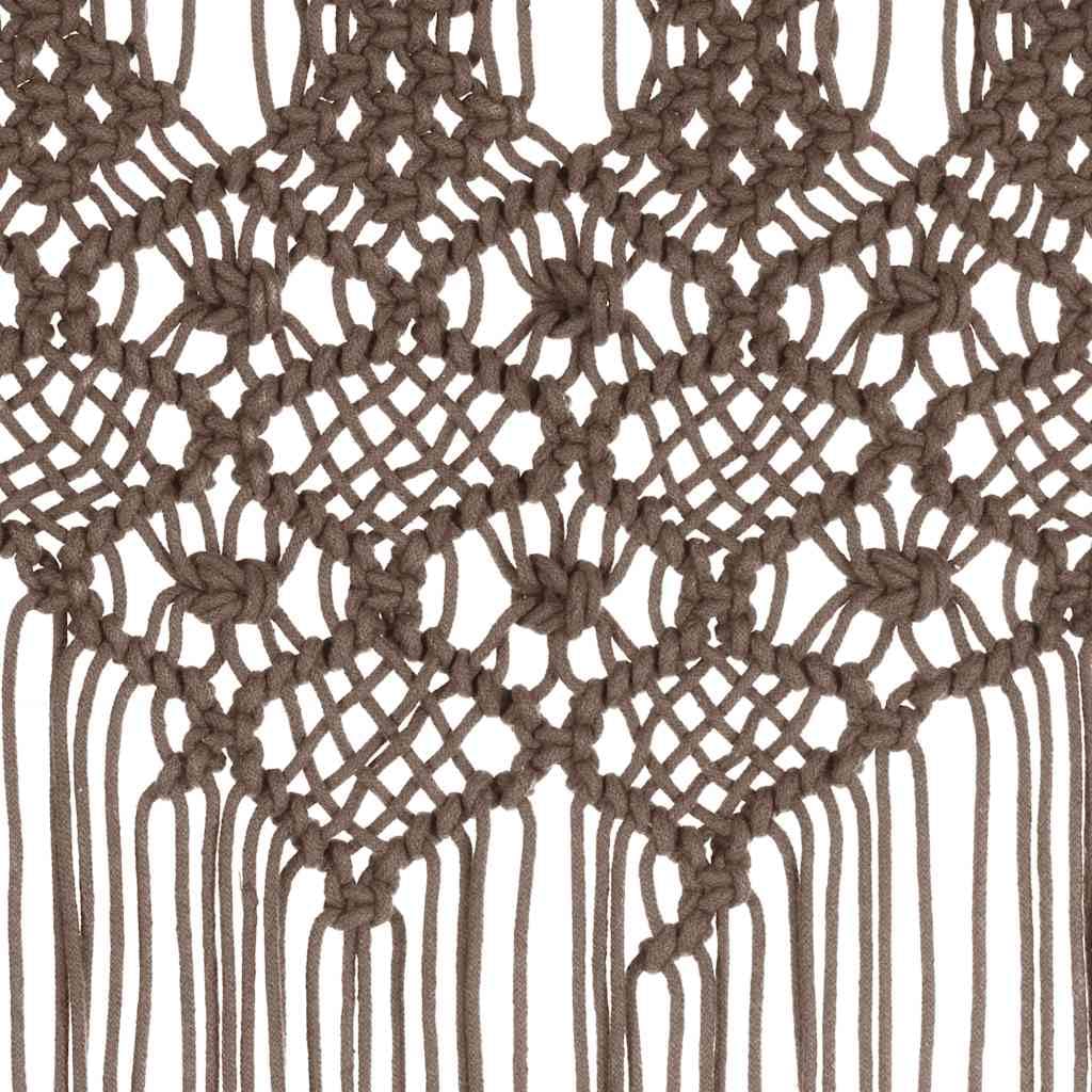 SYDE Rideau Macramé Coton Gris Taupe 140 x 240 cm