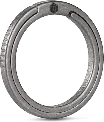 KeyUnity Titanium Flat Key Rings, 33/25/17.5mm Side Pushing Split Ring for Key Carabiner Flashlight Knife Dog ID Collar Tag