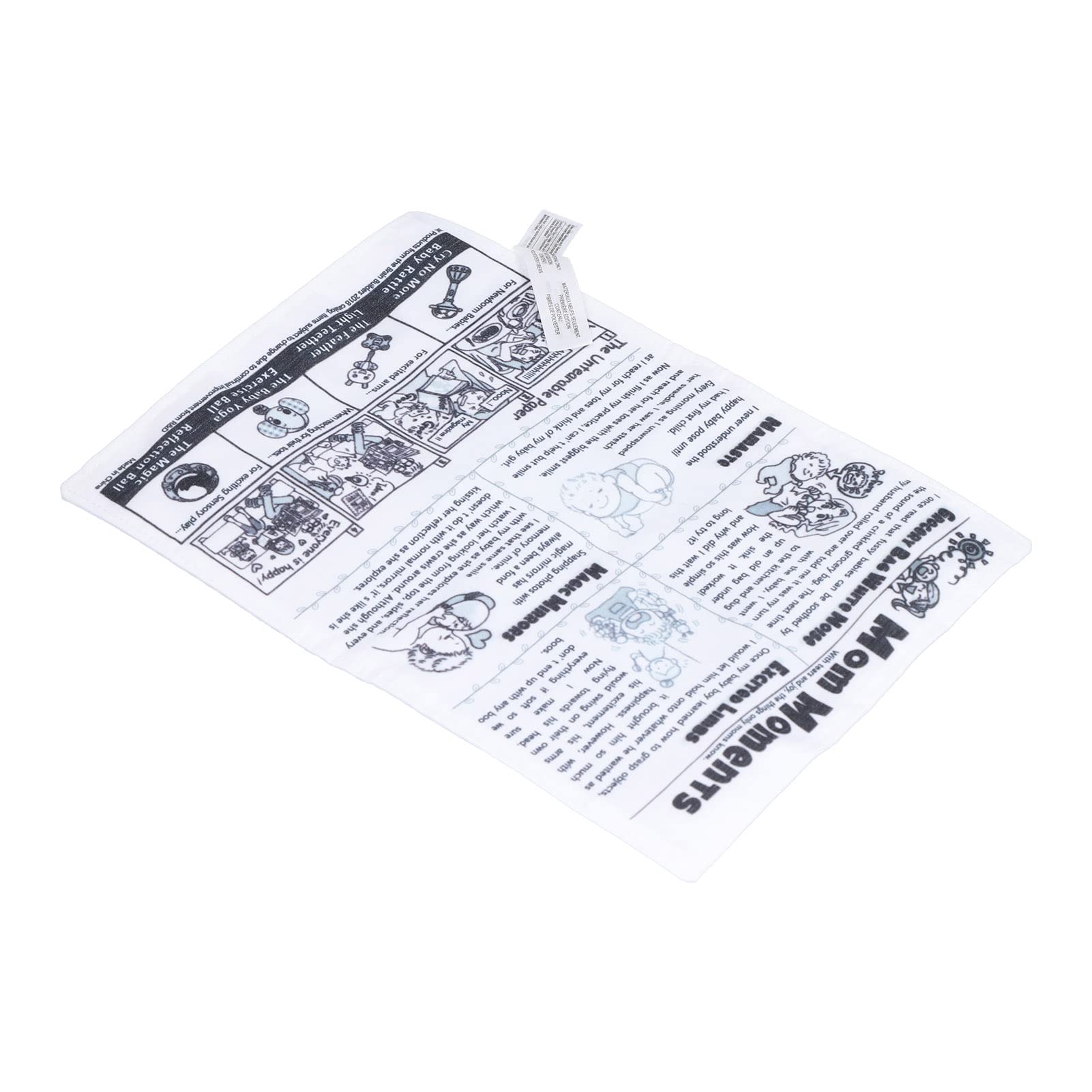 RIZGHWOY Baby Soft Book Washable Newspaper Toy with Suebro Sound Paper for Early Educational Interaction, Applicable Age 1 Year of Age + (Black and white newspaper OPP bag packaging)