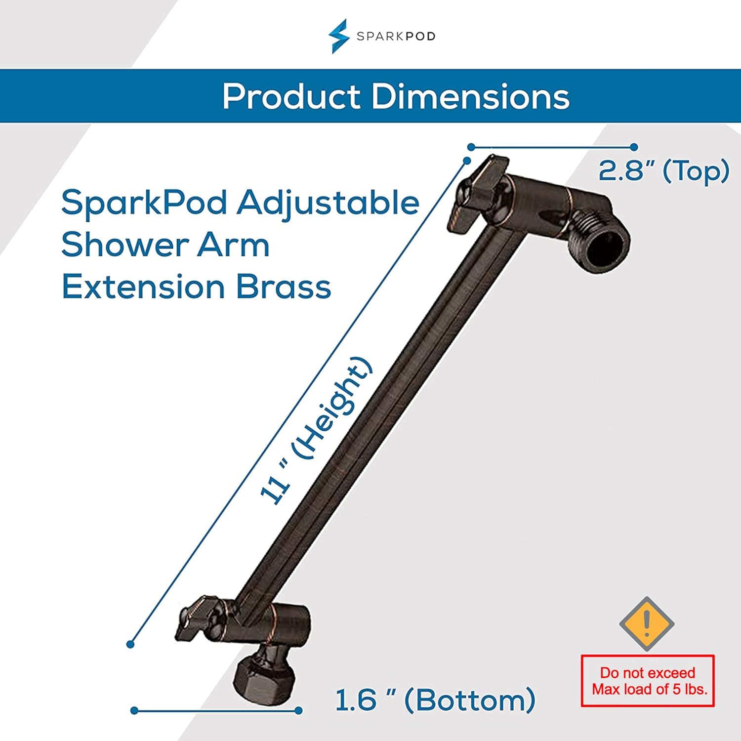 SparkPod High Pressure Shower Filter Head with Extension Arm - Water Filter and 9.5" Shower Head with Enhanced Formula Filter Helps Remove Chlorine (Vintage Oil Rubbed Bronze)