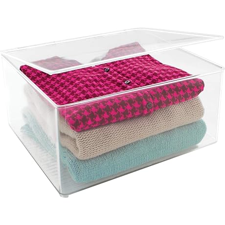 iDesign Clear Stackable Sweater Bin with Lid