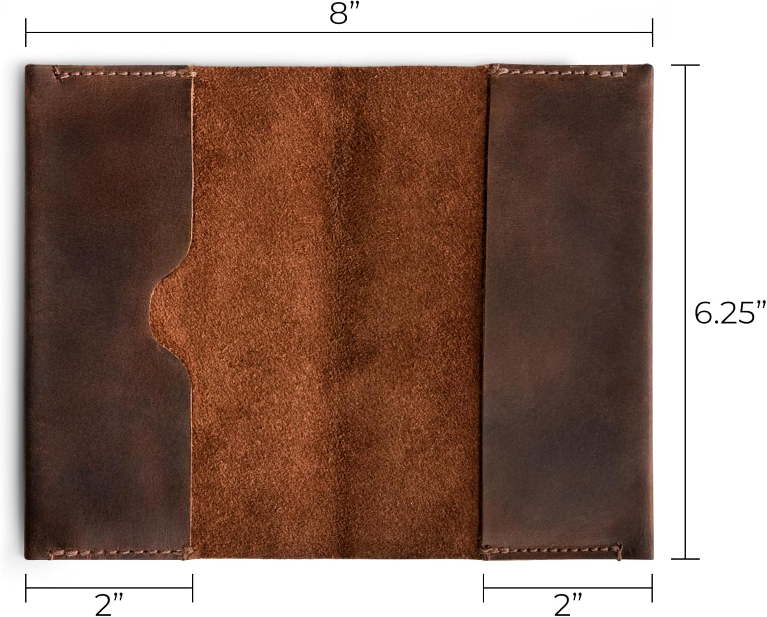 Hide & Drink, Pocket-Sized Memo Books Cover Compatible with Field Notes (3.5 x 5.5 in.) Journal Case with Card Slot, Refillable Travelers Notebook, Full Grain Leather, Handmade, Bourbon Brown