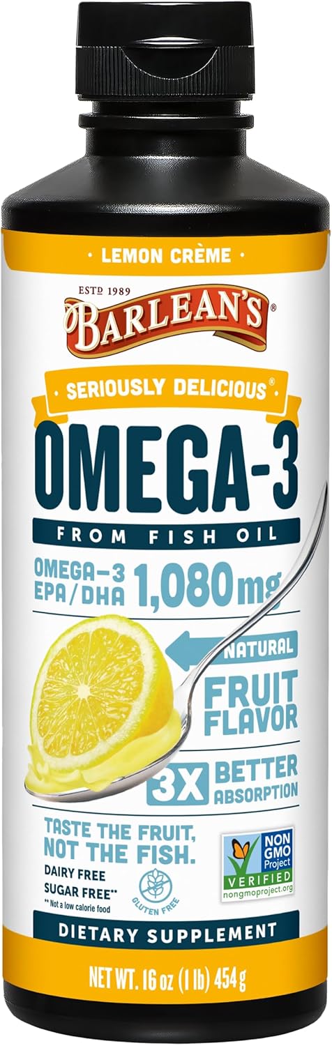 Amazon.com: Barlean's Omega 3 Fish Oil Liquid Supplement for Men and ...