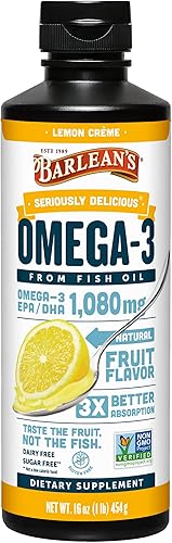 Barleans Lemon Creme Omega 3 - Suplementos de aceite de pescado 1080 mg de EPADHA para salud cerebral corazĂłn articulaciones e inmunolĂłgica sin OMG Barleans Lemon Creme Omega 3 - Suplementos de aceite de pescado 1080 mg de EPADHA para salud cerebral corazĂłn articulaciones e inmunolĂłgica sin OMG