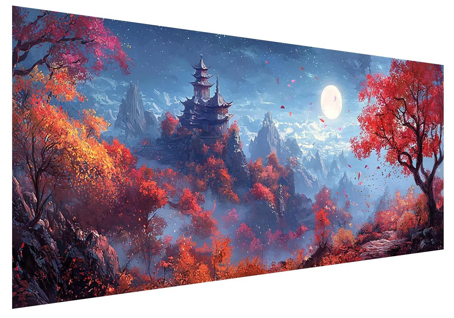 Landschaft Diamond Painting Groß XXL 150x60cm, Basteln Erwachsene Diamond Painting Set, 5D DIY Mond Diamant Paintings Bilder Erwachsene, Diamond-painting Set mit Zubehör für Zimmer Deko Geschenke E-8