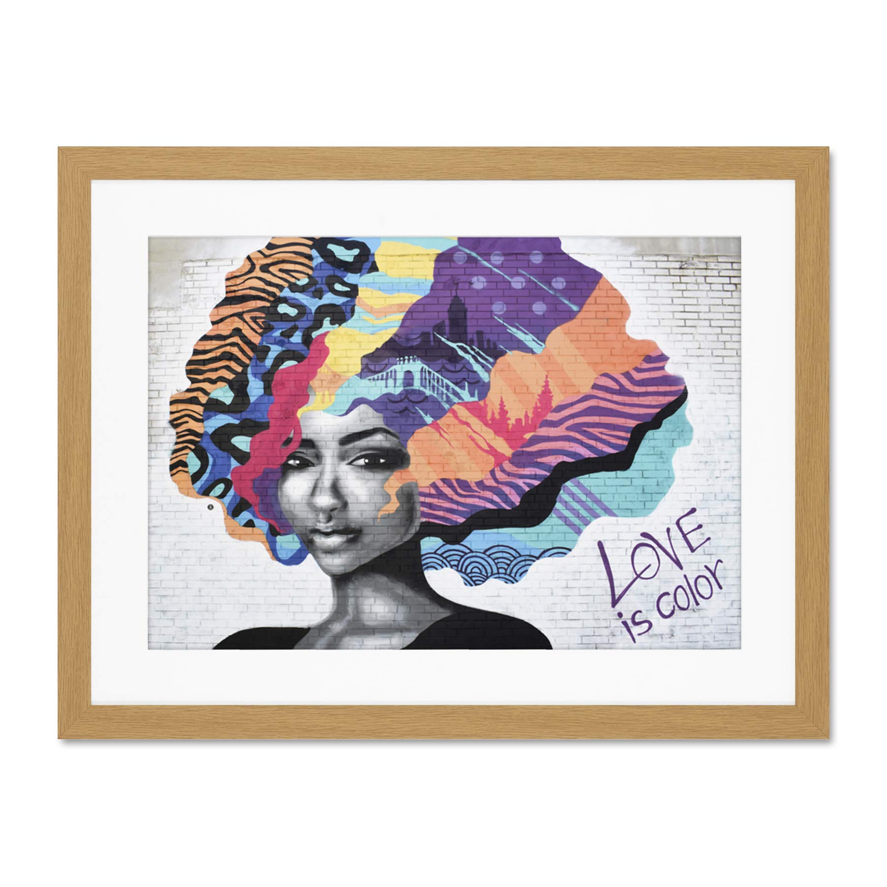 Barbalis Graffiti Woman Psychedelic Hair Large Art Print Poster Wall Decor 18x24 inch Supplied Ready To Hang With Included Mount Brackets