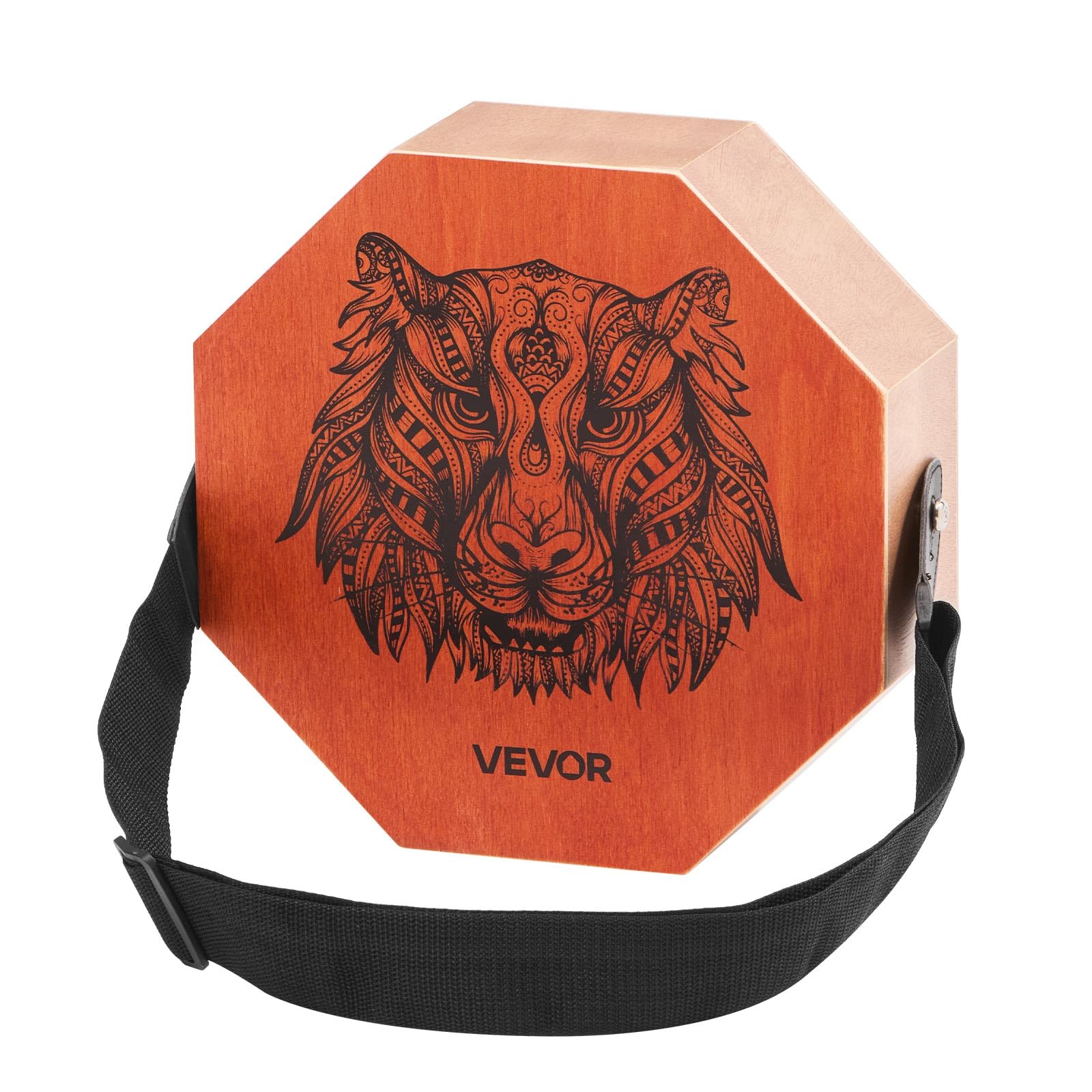 VEVOR Cajon Box Drum Unico, Con Corde per Chitarra Interne, Scatola di Percussioni in Legno Portatile, Strumento Musicale Portatile in Legno di Betulla con Tracolla Regolabile, 295 x 295 x 100 mm