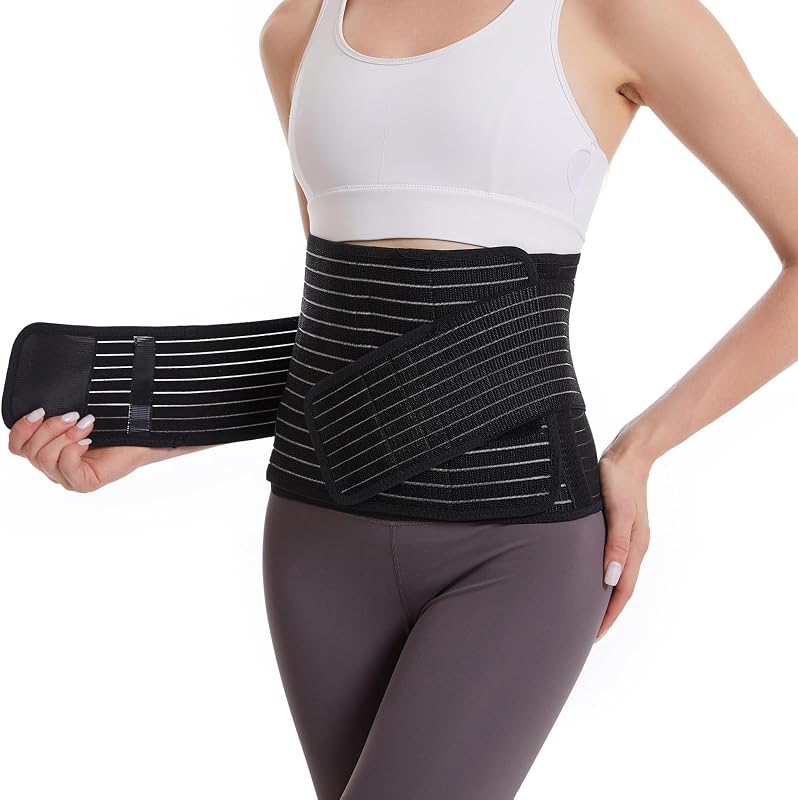 Paskyee Postpartum Belly Band, C-Section & Post Surgery Support | Plant-based viscose rayon — softer & hypoallergenic. 3 removable stays, 9" wide. For C-section, natural birth & back pain.