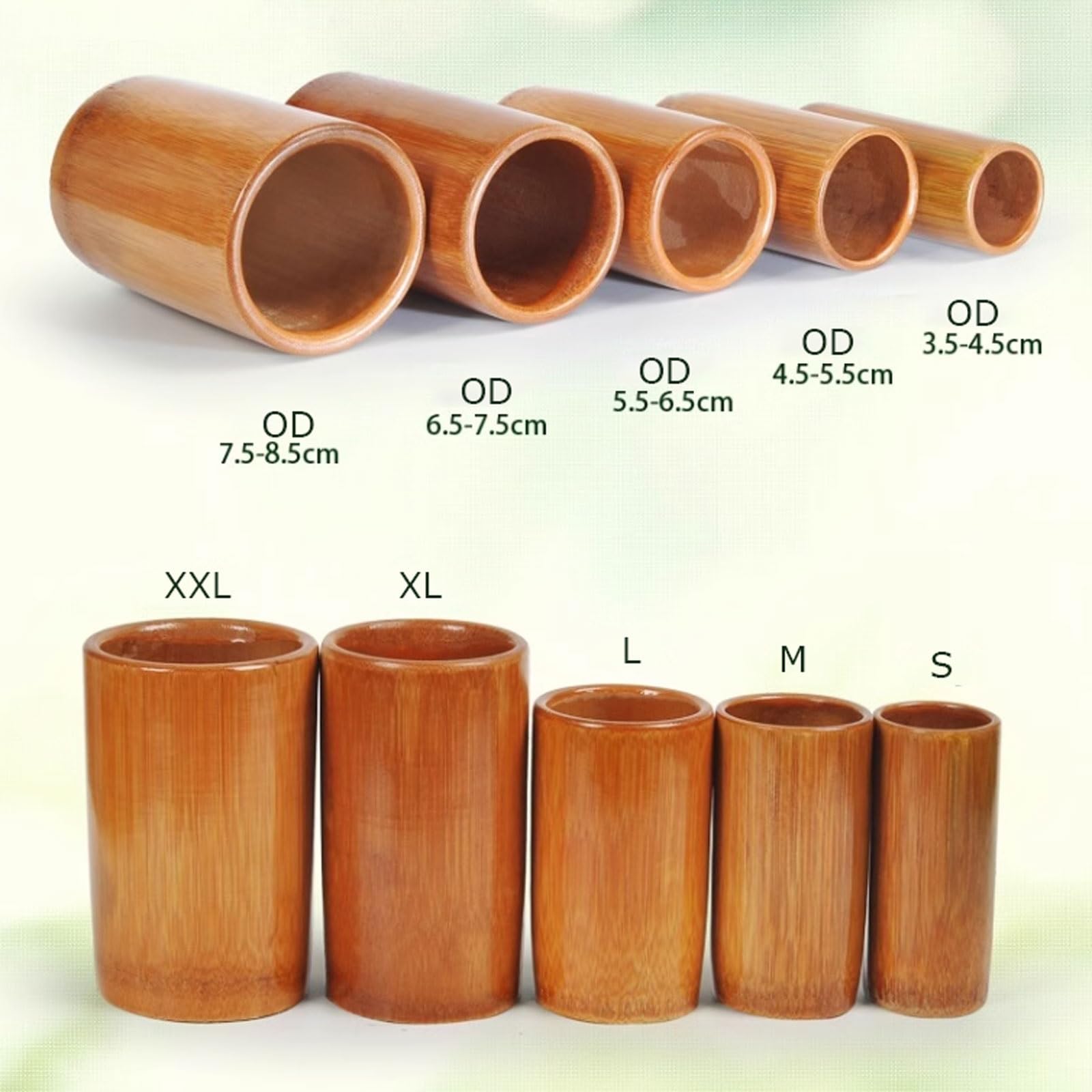 Set di coppette in bambù da 18/20/24 tazze, kit for terapia di coppettazione tradizionale con fuoco, coppette assorbenti for spa(20 cups set)