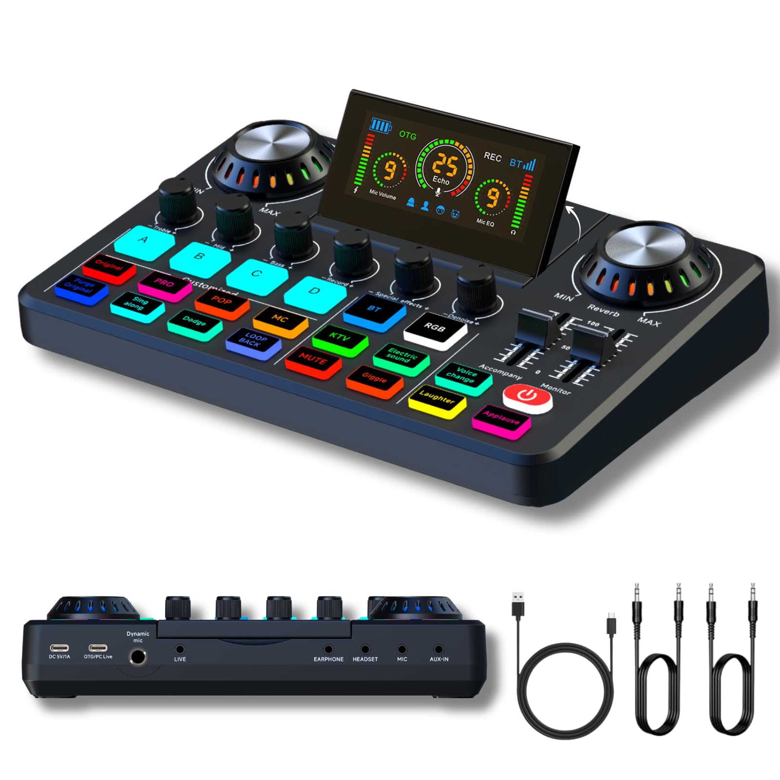 Amazon.com: HOSONGIN Audio Mixer, Live Sound Card with DJ Mixer Amazon.com: HOSONGIN Audio Mixer, Live Sound Card with DJ Mixer