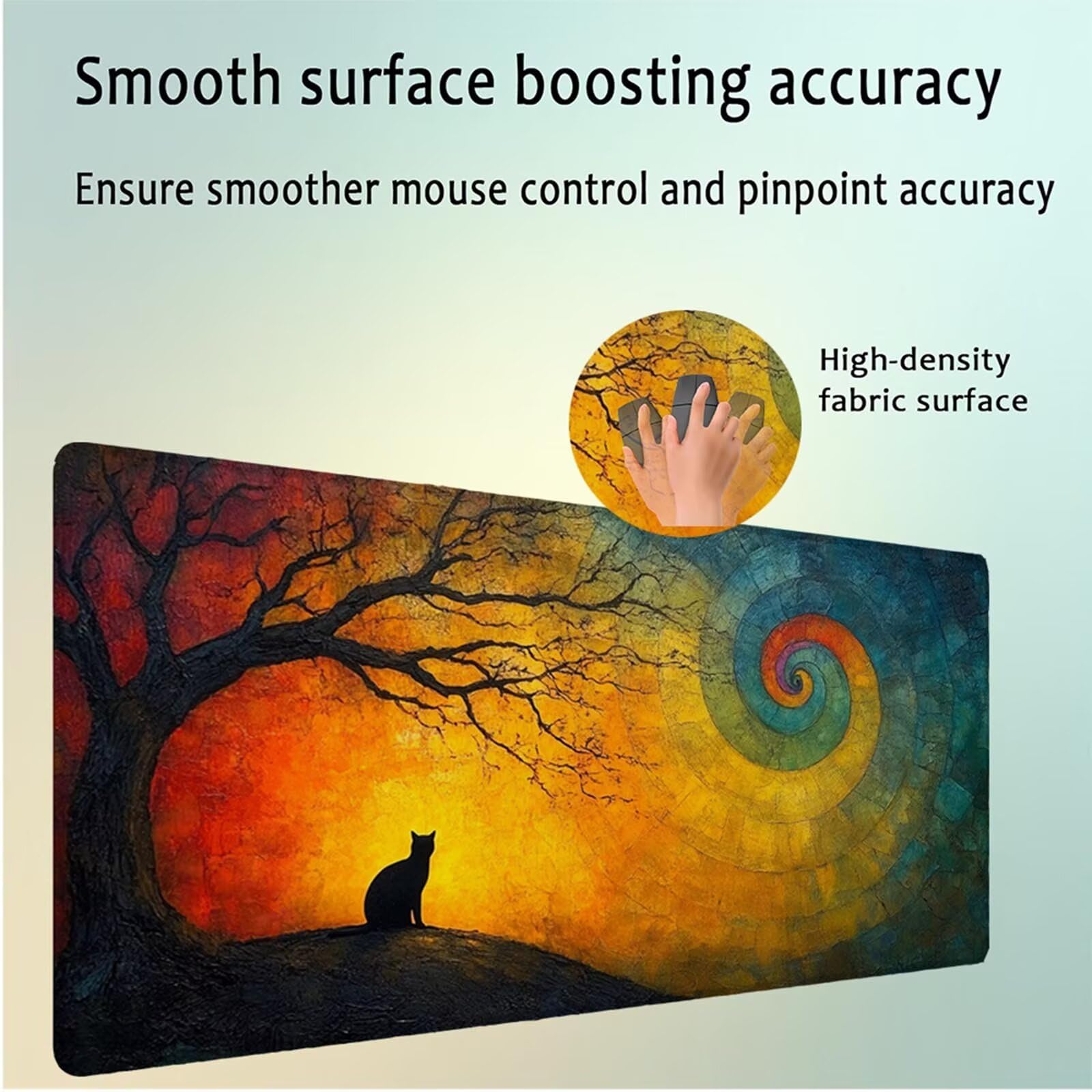 Gamingowa podkładka pod mysz 1200 x 600 x 3 mm, XXL, wodoszczelna, odporna na ścieranie, ze zszytymi krawędziami, kolorowa podkładka na biurko, poprawia prędkość i precyzję, do komputera, laptopa