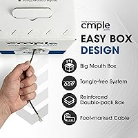 Vista 8 de Cmple - Cable Cat6 1000 pies a granel, cable Ethernet LAN Cat 6, cable de red UTP 23AWG CMR Riser 10Gbps 550 MHz, caja dispensadora de 1000 pies