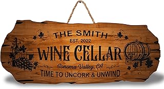 Custom Wine Cellar Wood Sign Wall Plaque Cocktail Lounge Bar Pub Decorations, Chardonnay Vineyard Winery & Distillery Tavern Saloon Tasting Room Man Cave Sign, Gifts For Wine Lovers (20)