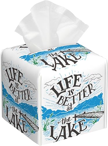 Miniatura 21 de Caja de pañuelos de fútbol americano en fuego y agua, soporte de caja de pañuelos de cuero, organizador de papel facial cuadrado, dispensador para