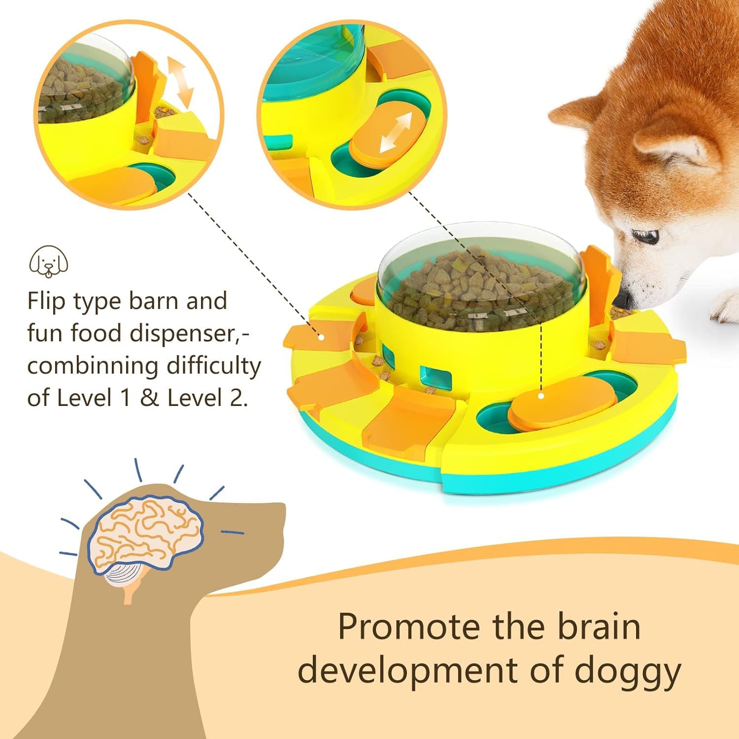 Hund Puzzle Spielzeug, Interaktives Hundespielzeug, Gehirn Trainingshilfefür Hunde, Leckerli-Spender für Training Lustiges Füttern, IQ Spiele & geistige Bereicherung