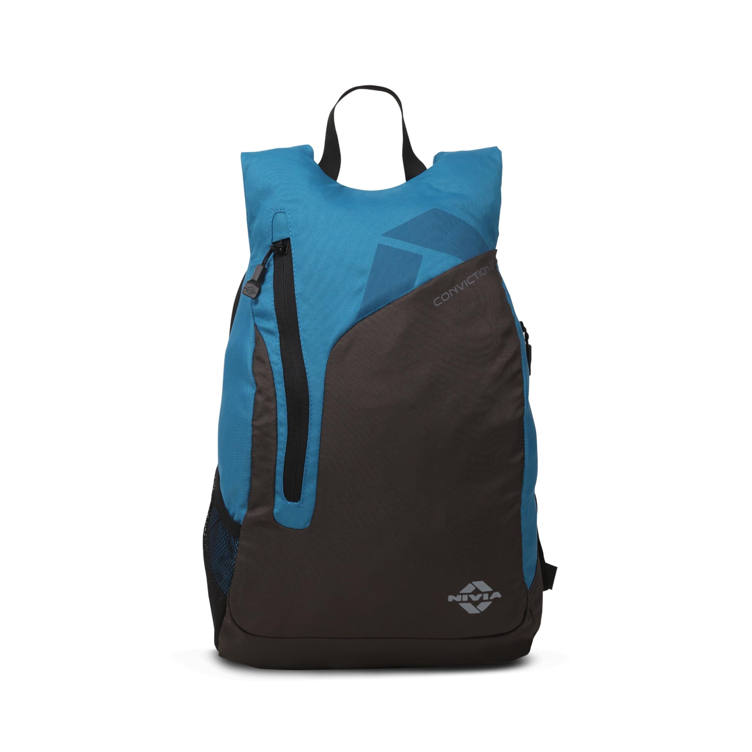 NIVIA Conviction 2.0 Sports Backpack for Men and Women, 25L Lightweight Gym and Training Bag with 15-Inch Laptop Compartment, Padded Straps, Quick Access Pocket, Side Bottle Holder (Black/Blue)-image-35