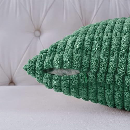 Miniatura 3 de Fancy Homi - Paquete de 2 fundas de almohada decorativas verdes de 26 x 26 pulgadas para sala de estar sofá cama rústico estilo bohemio decoración
