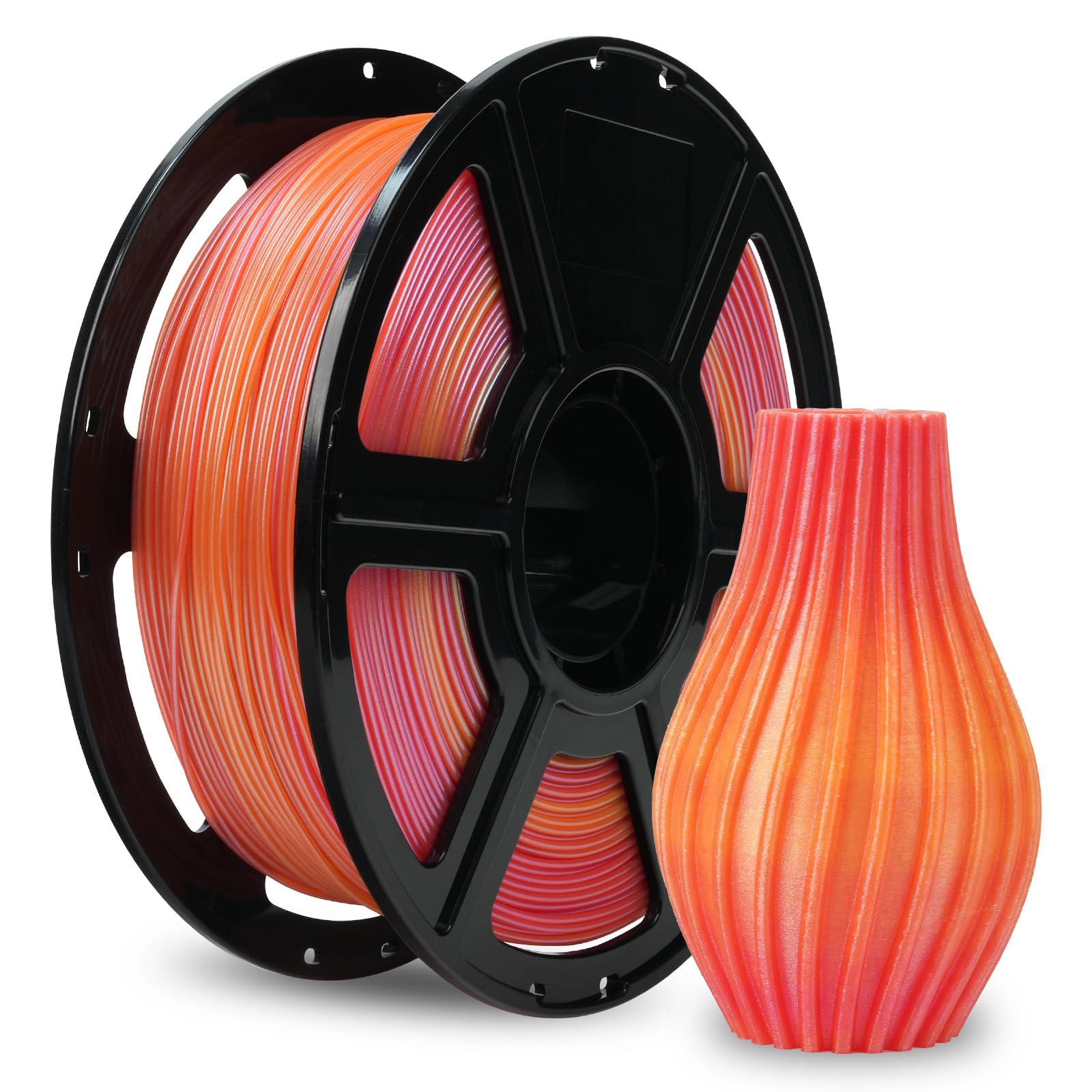 FLASHFORGE Filamento PLA ad alta velocità 1,75 mm, 500 mm/s di stampa ad alta velocità, filamento rapido per stampanti 3D resistente e ad alto flusso, 1 kg (multicolore sfumato, giallo e rosa)