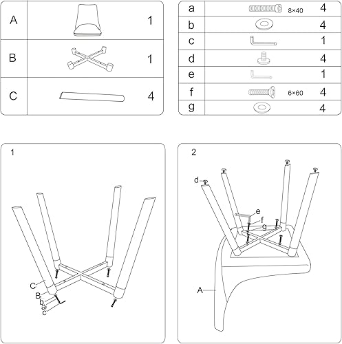 Miniatura 6 de CangLong Silla auxiliar tapizada de metal con respaldo alto, para cocina, comedor, sala de estar, invitados, dormitorio, juego de 2, beige + patas