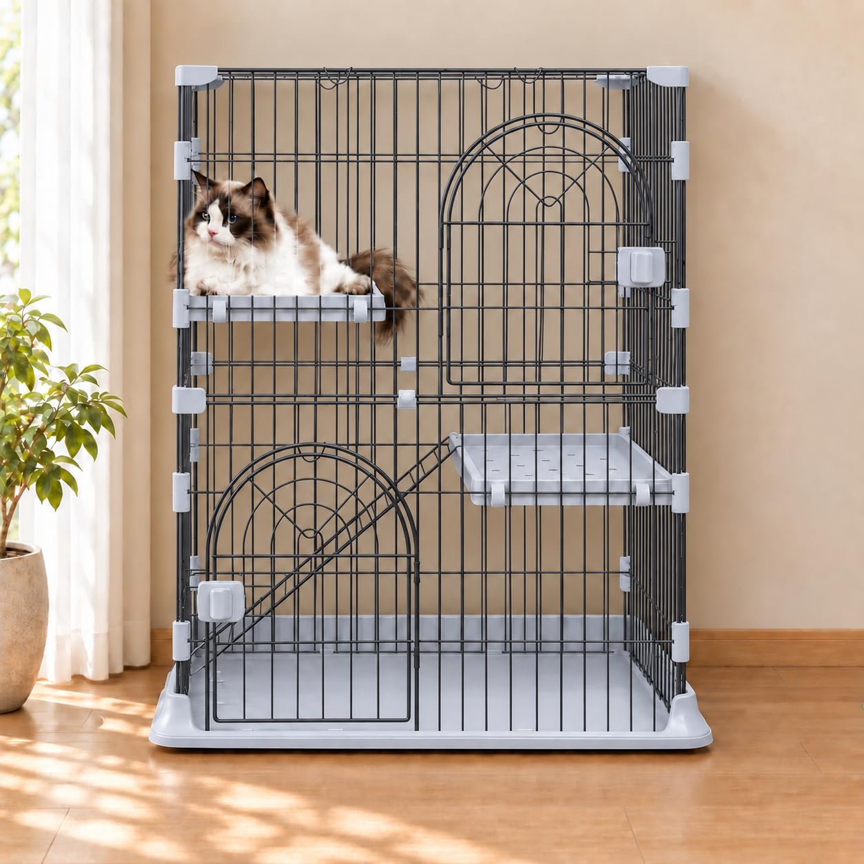 ブラック　ケージ　小動物　猫ケージ 猫用ケージ 猫ハウス70x55x75 Amazon.co.jp: N&S 猫ケージ 2段 76×50.5×89cm 猫用 キャットケージ