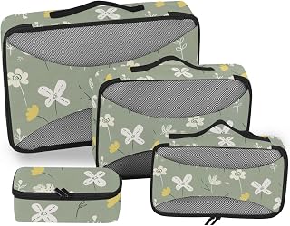 Juego de 4 bolsas organizadoras de malla para viajes, cubos ligeros para equipaje de viaje, color verde salvia