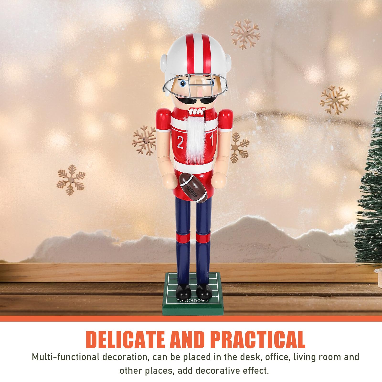 Toyvian 3 Piezas Figura de Cascanueces de Madera Estilo Deportivo para 38