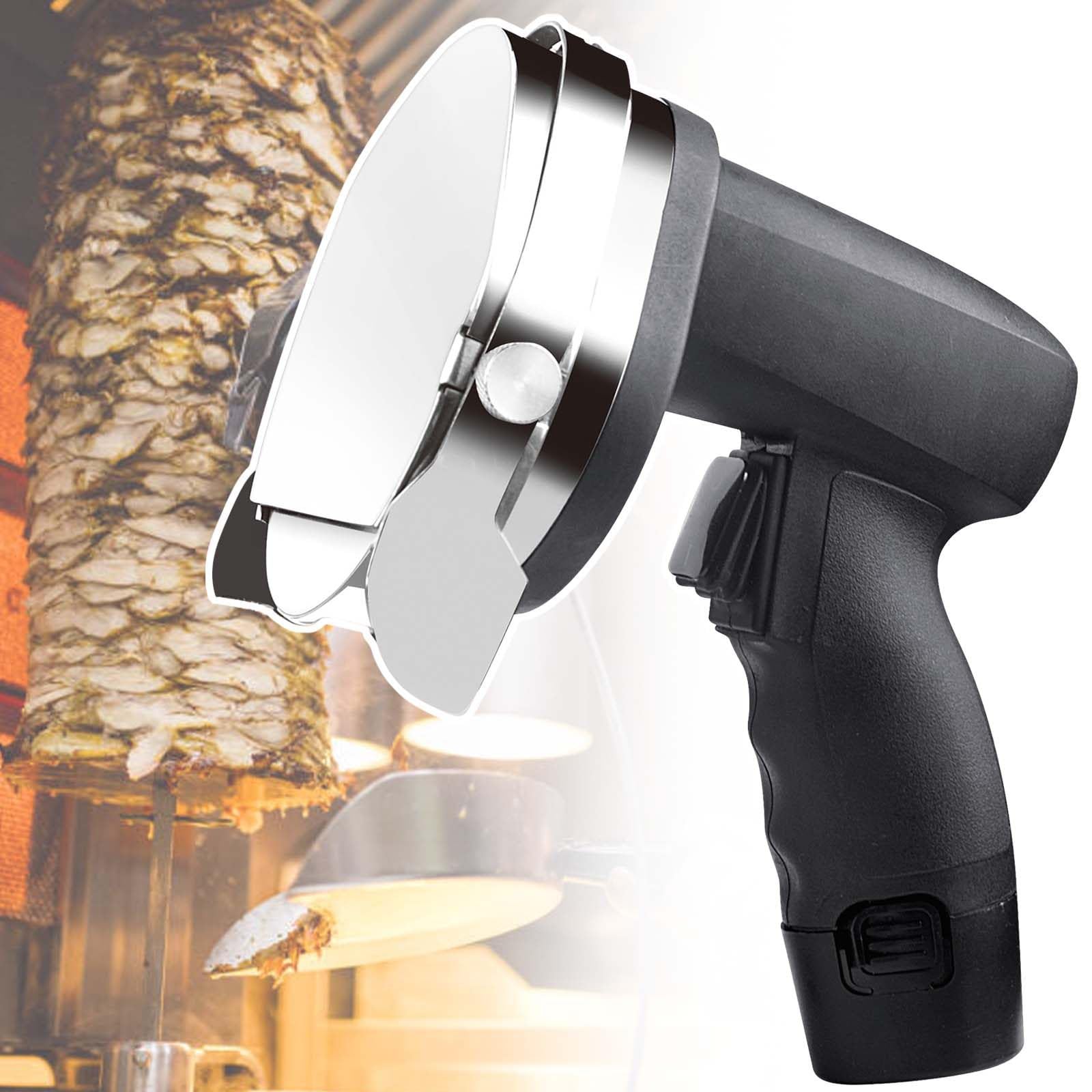 Handheld Turkish Kebab Blade Cutter,2500 mAh Rechargeable Shawarma Gyros Meat Slicer,0 to 8 mm Adjusted Thickness