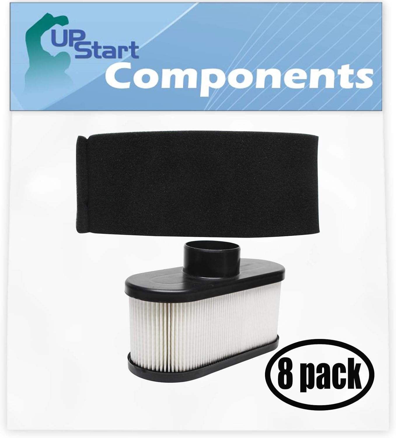 UpStart Components 8-Pack Replacement for Kawasaki FR730V-BS15 4 Stroke Engine Air Filter & Pre-Filter - Compatible with Kawasaki 11013-7046 Pre-Filter & 11013-0752 Filter