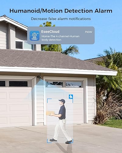 Vista 31 de 【Doble Wi-Fi, audio de 2 vías】Sistema de cámara de seguridad WiFi 2K, 3 megapíxeles, NVR expandible de 8 canales, disco duro de 1 TB, cables de 4