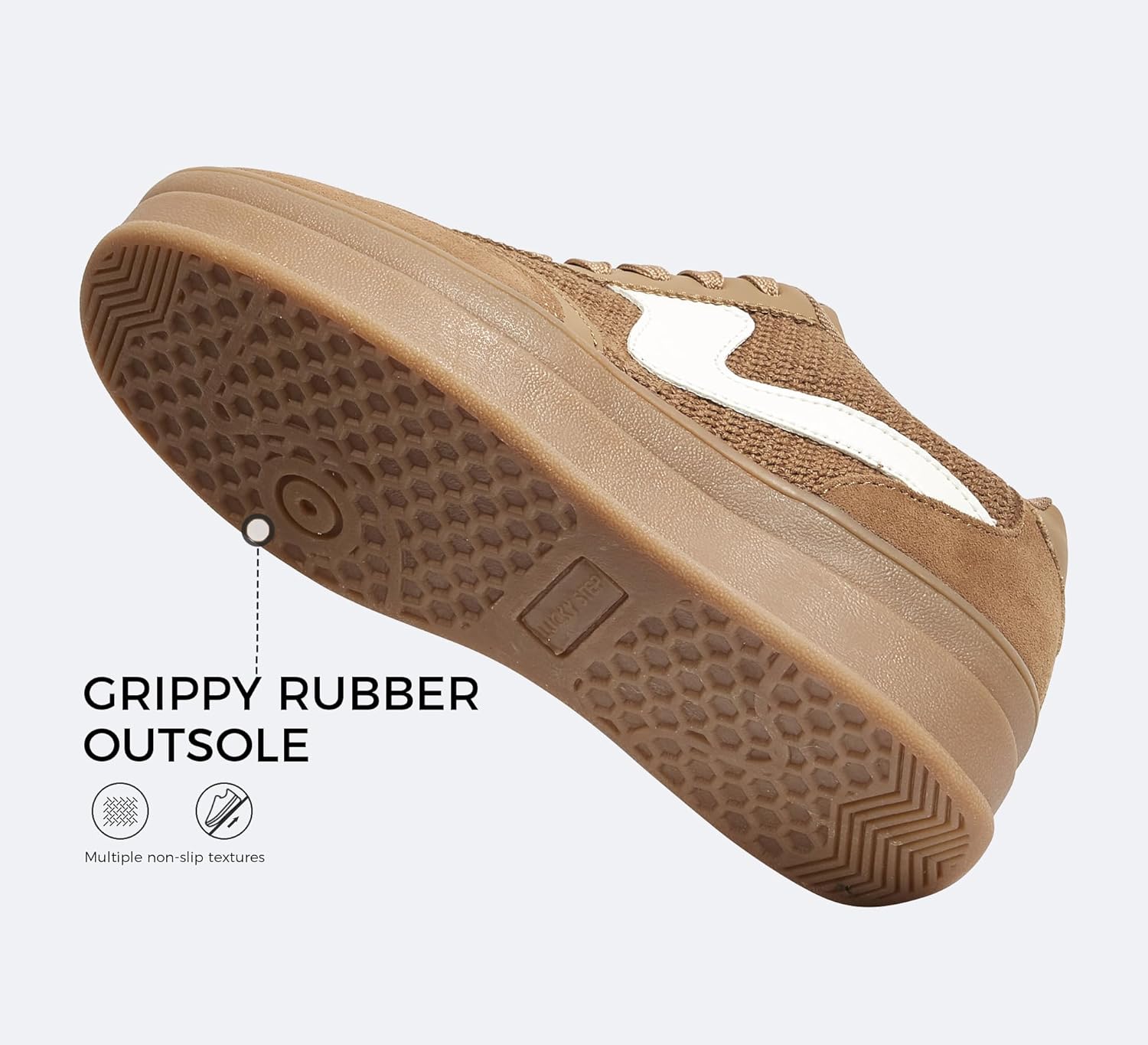 LUCKY STEP Women's Platform Fashion Sneakers Thick Sole Suede Faux Leather Classic Rubber Gum Sole Low Top Casual Walking Shoes