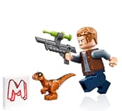 Jurassic World Minifigure - Owen Grady (with Baby Orange Raptor Dinosaur and Tranquilizer Gun) Limited Edition