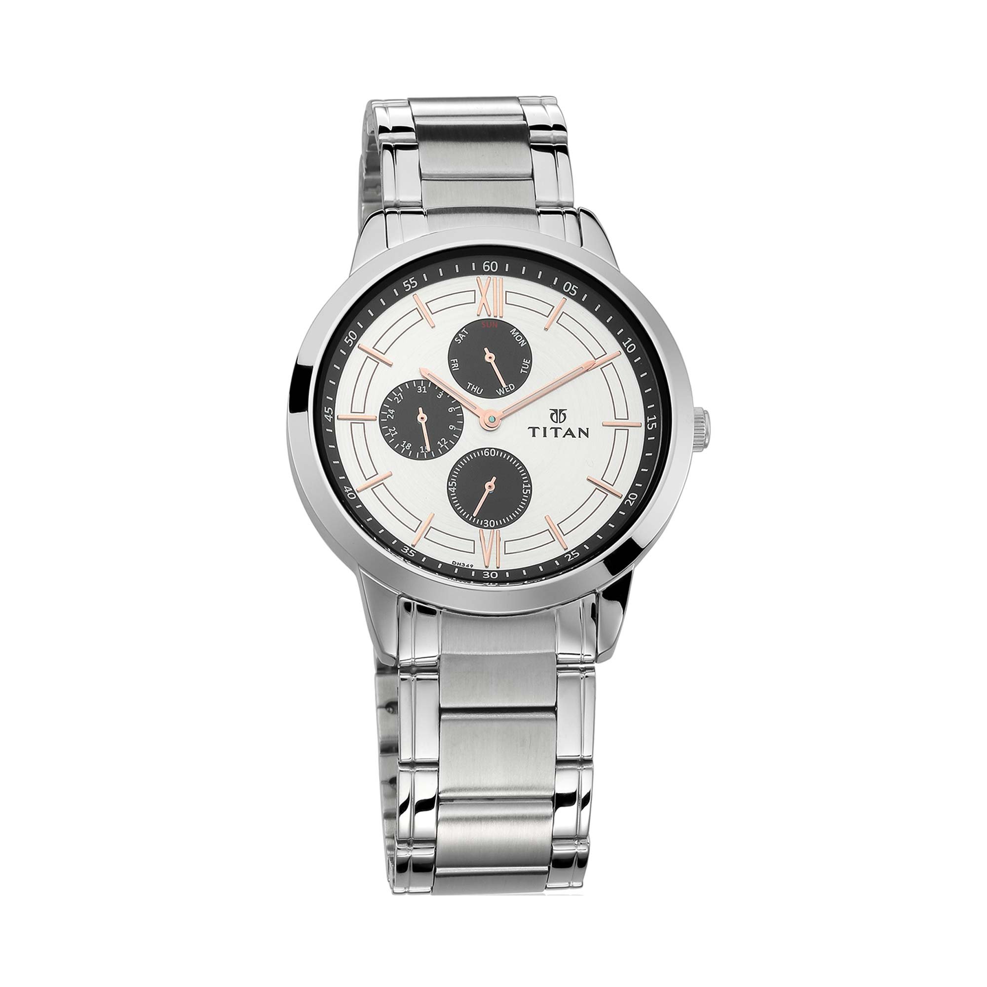 Titan Workwear White Dial Quartz Multifunction Stainless Steel Strap watch for Men-NS1769SM02 (B0792P72HM) Amazon Price History, Amazon Price Tracker