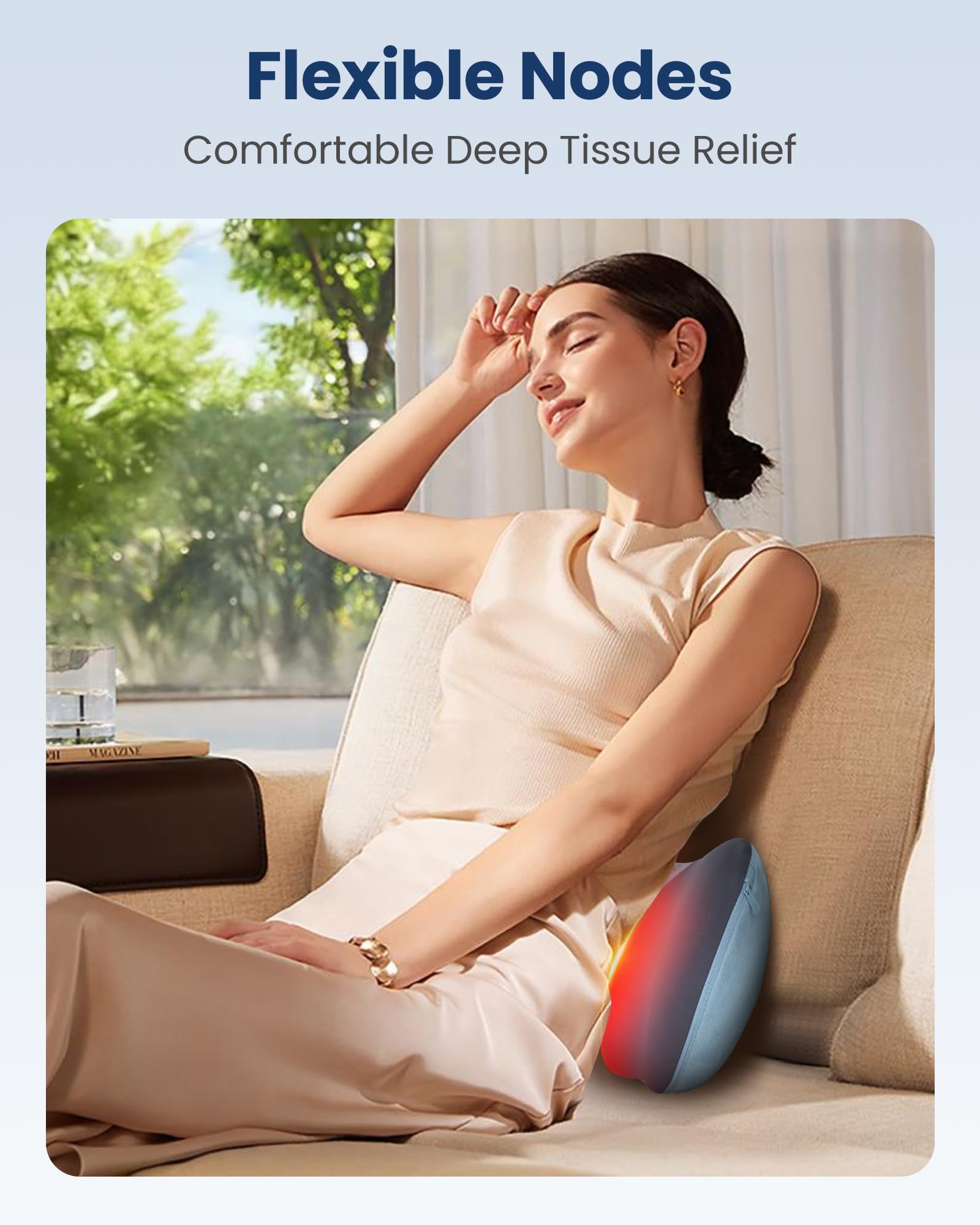 COMFIER Shiatsu Massagegerät,Massagekissen für Nacken Schulter Rücken,Rückenmassagegerät mit Rotierenden Massageköpfen mit Wärmefunktion,Geschenk für Männer, Frauen