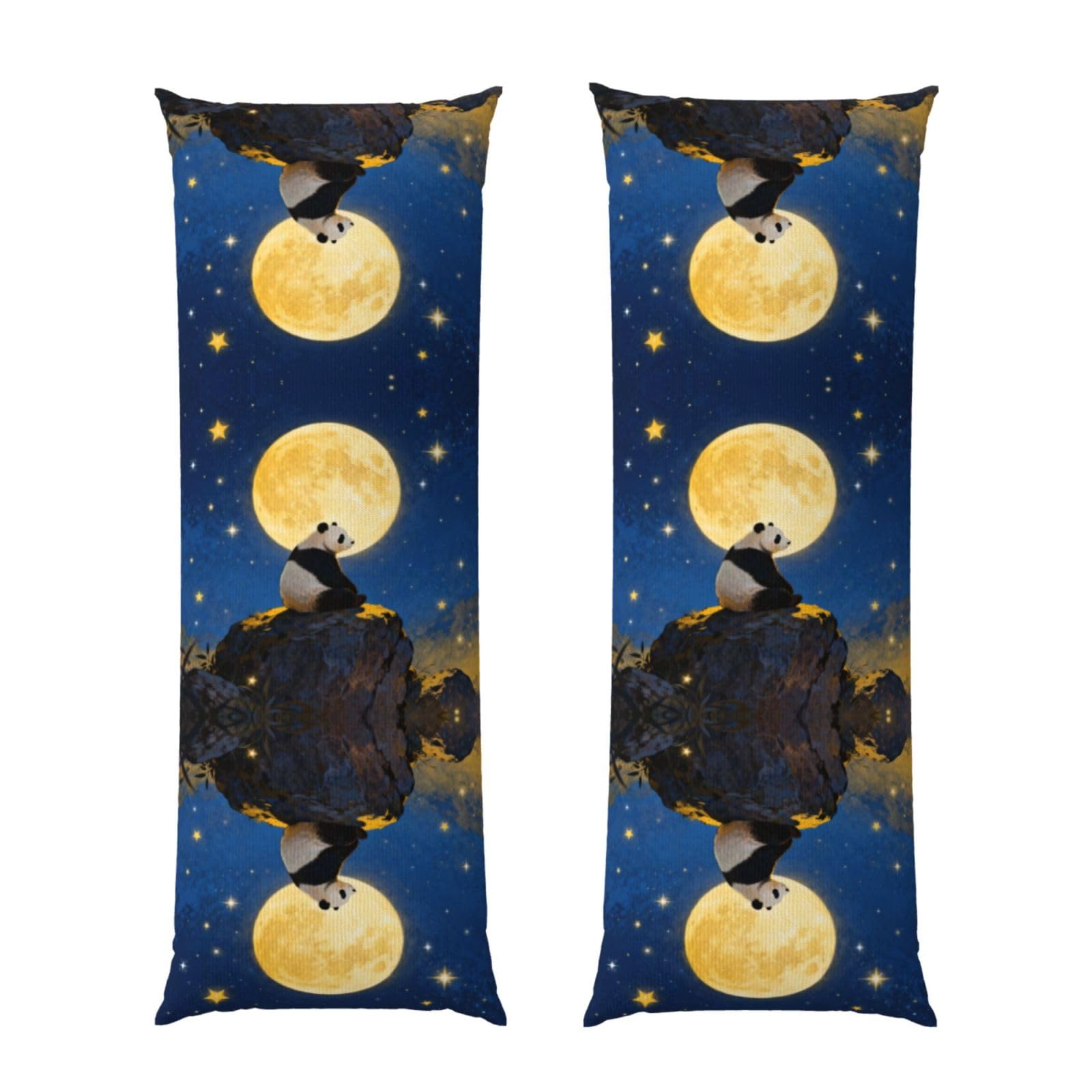 Panda Moon Night Body Pillowcase 20x60-Ultra Soft Plush Long Pillow Cover with Hidden Zip for Sleeping