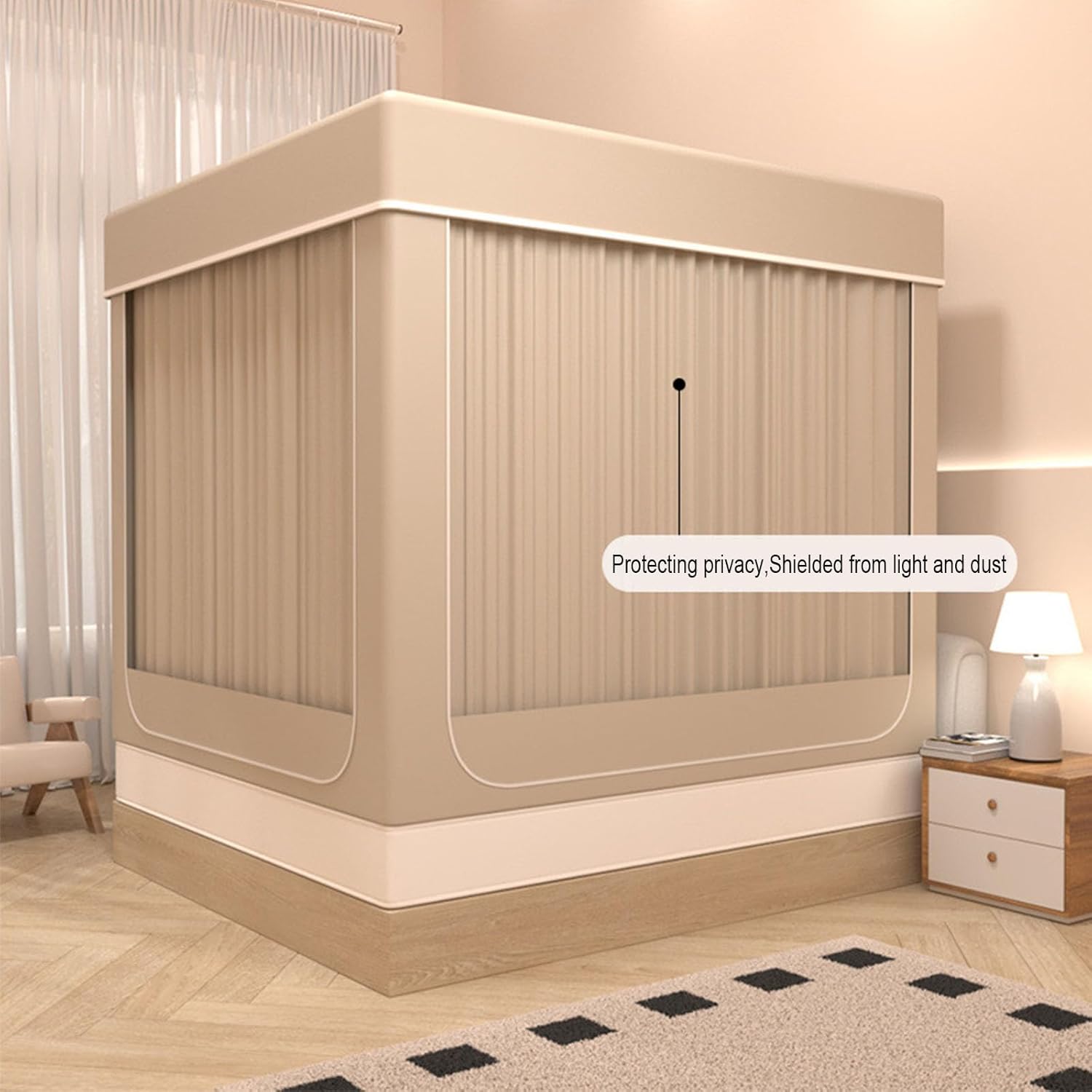 Multicolor Bunk Bed Canopy Tent with 3-Door Mosquito Net, Light-Reducing Design, Multiple (D: 79" L x 47" W x 67" H) - Perfect for Kids' Rooms!