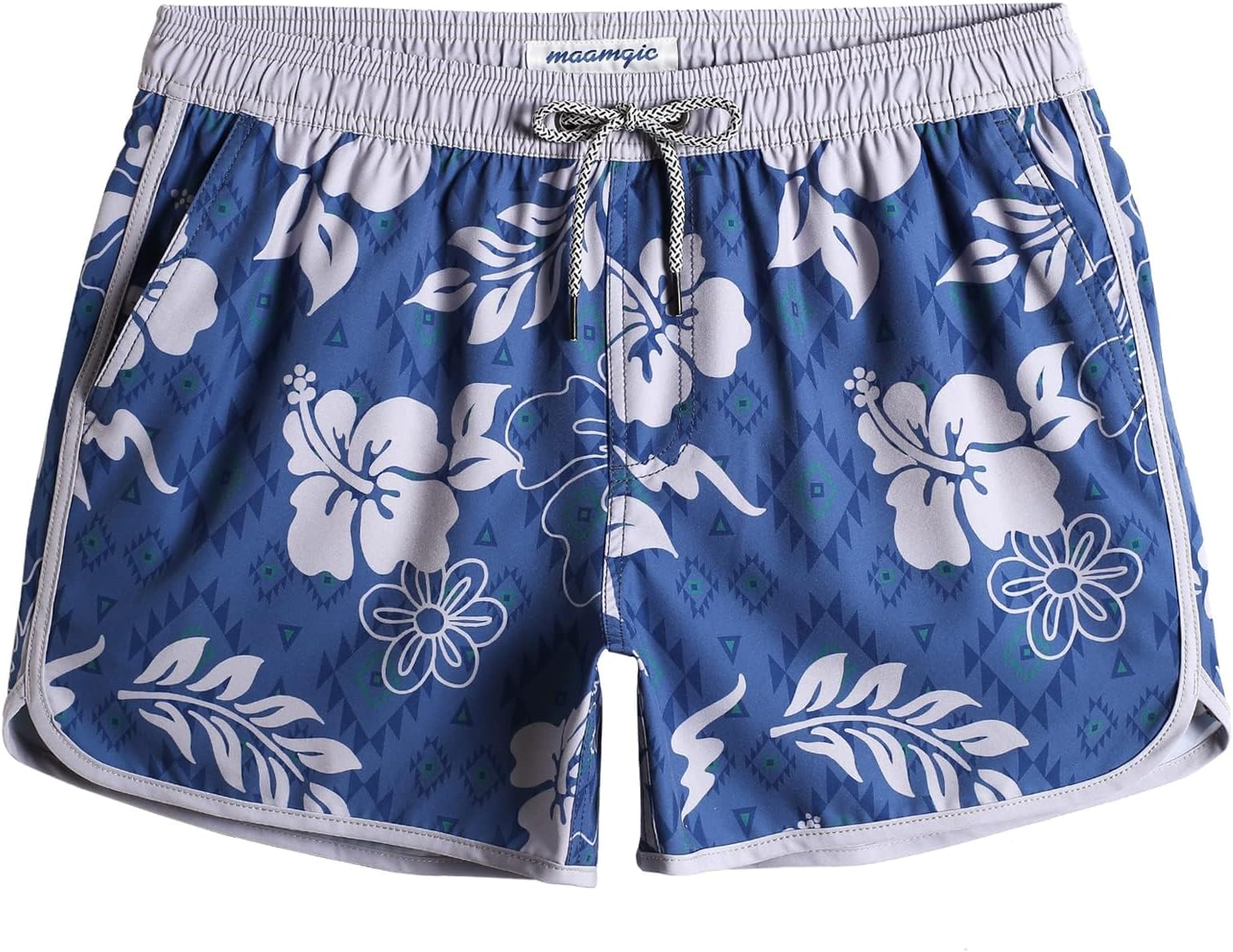 Mens Swim Trunks Retro Swim Shorts 4 Way Stretch with Mesh Vintage 80s 90s Quick Dry Swimsuits Board Shorts