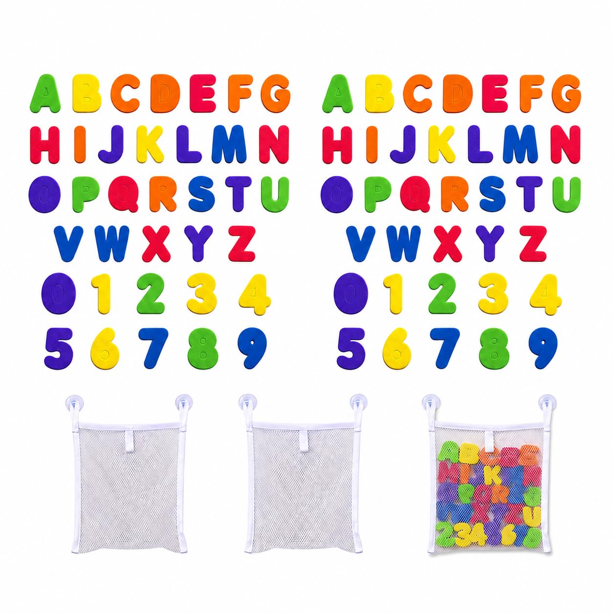 74PCS Bath Letters and Numbers, Sensory Play for Toddlers and Preschool Learning Activities